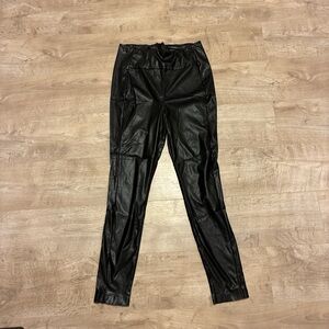 Guess Black Leather-Style Trousers